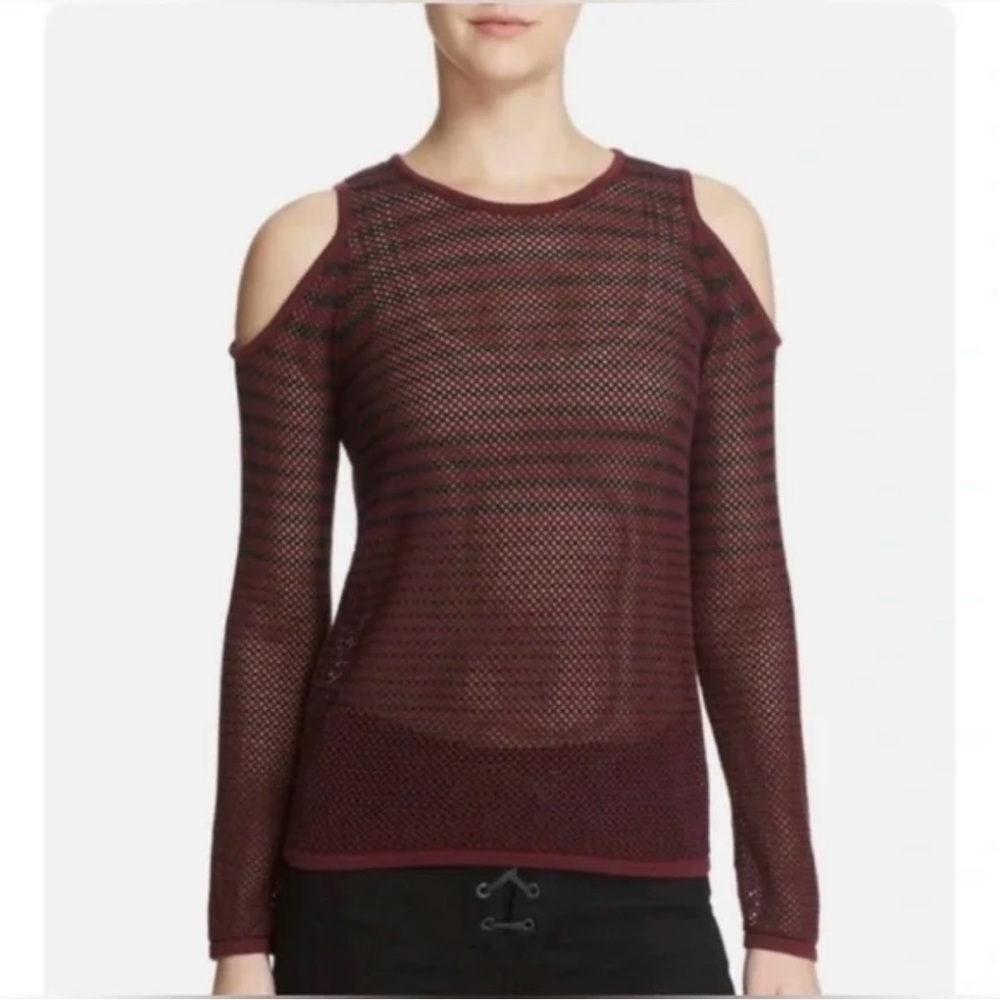 Rag & Bone Burgundy and Black Knit Top